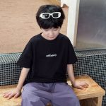 【90-150】半袖Tシャツ 男の子 ロゴプリント クルーネック カジュアル トップス - 画像 (8)