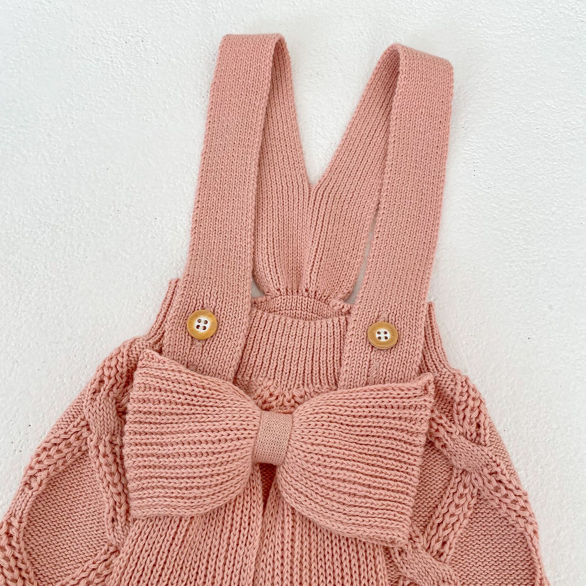 【66-100】カーディガン OR サロペット ベビー ニット リボン付き - 画像 (14)