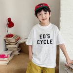 【90-150】半袖Tシャツ 男の子 アウトドア風 ロゴプリント カジュアル トップス 子供服 - 画像 (9)