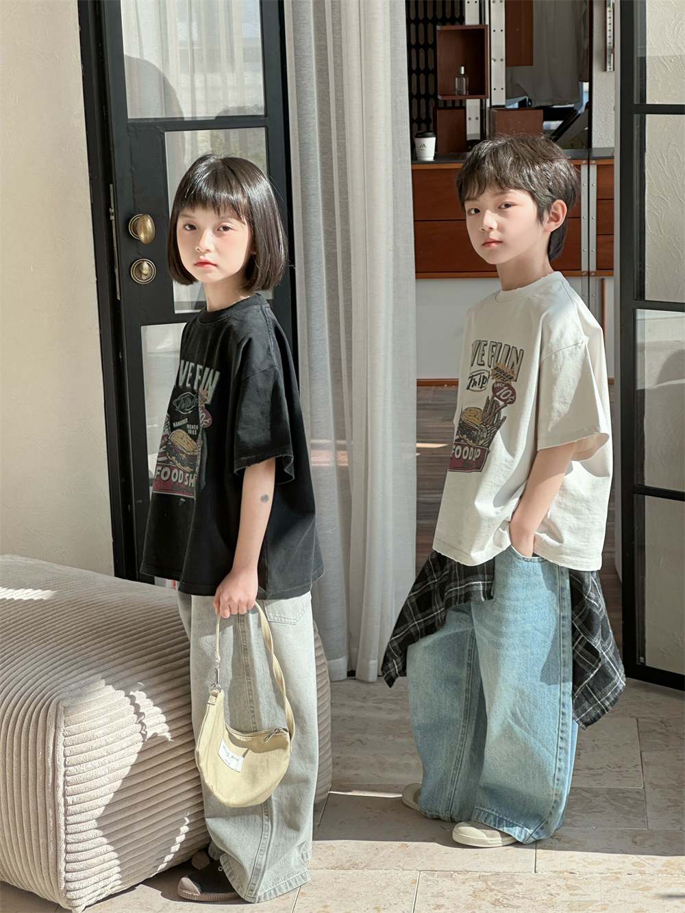 【90-150】Tシャツ 可愛い プリント ラウンドネック ルーズ 半袖 トップス - 画像 (6)