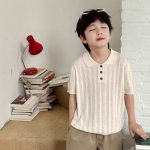 【90-150】ポロシャツ 男の子 薄手 ニット風 襟付き 半袖 カジュアル トップス - 画像 (9)