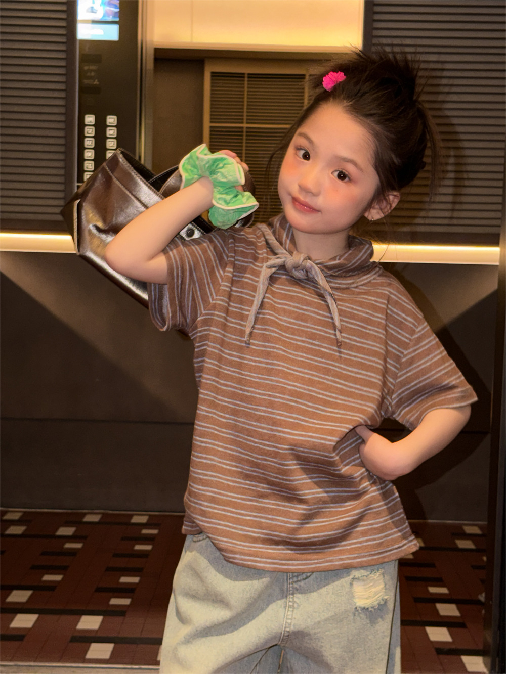 【90-150】Tシャツ ボーダー 合わせやすい シンプル 半袖 トップス - 画像 (14)