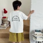 【90-150】半袖Tシャツ 男の子 ロゴプリント クルーネック カジュアル トップス - 画像 (9)