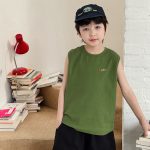 【90-150】タンクトップ 男の子 ロゴ刺繍 クルーネック カジュアル トップス - 画像 (10)