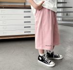 【90-150】ショートパンツ 男の子 ロゴプリント ウエスト紐付き やわらか カジュアル ボトムス - 画像 (11)