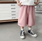 【90-150】ショートパンツ 男の子 ロゴプリント ウエスト紐付き やわらか カジュアル ボトムス - 画像 (10)