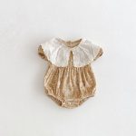 【66-90】ロンパース ビッグ襟 花柄 おしゃれ ベビー服 - 画像 (3)