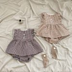 【66-100】セットアップ ベビー チェック フリル トップス&パンツ - 画像 (8)