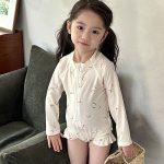 【90-140】水着 女の子 バナナ柄 ガーリー プール遊び