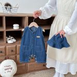 【66-90】オールインワン&帽子 デニム ノースリーブ カジュアル ベビー服 - 画像 (8)