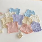 【73-120】セットアップ パステルカラー リブ 女の子 - 画像 (8)