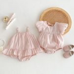 【66-90】ロンパース ベビー 女の子 可愛い ふわふわ