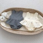【66-100】セットアップ ベビー 刺繍 チェック ノースリーブ