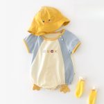 【66-90】ロンパース ベビー 半袖 可愛い ダックデザイン - 画像 (5)