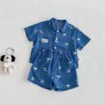 【73-110】セットアップ デニム ツリー柄 カジュアル - 画像 (7)