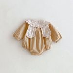 【66-90】ベビー 女の子 ウサギデザイン 耳付き 可愛い ロンパース出産祝い 写真映え - 画像 (4)
