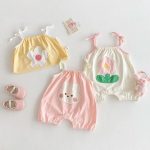 【66-90】サロペット フラワー柄 可愛い 赤ちゃん服 - 画像 (7)