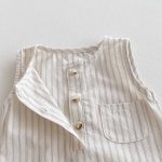 【66-90】ロンパース ストライプ ノースリーブ ベビー服 - 画像 (11)