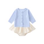 【73-100】セットアップ ブルーカーディガン＆花柄ブルマ おしゃれ ベビー服 - 画像 (10)