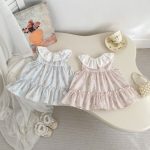 【73-100】ワンピース ベビー 女の子 スウィート 丸襟 小花柄 - 画像 (4)