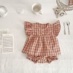 【66-100】セットアップ ベビー 女の子 フリル袖 チェック - 画像 (5)