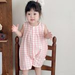 【66-100】カバーオール ベビー ウサギ耳 チェック柄 - 画像 (6)