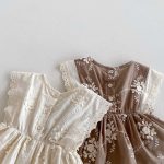 【66-90】ロンパース ベビー おしゃれ フリル 花刺繡 - 画像 (14)
