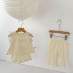 【73-110】セットアップ or パンツ ベビー 女の子 透かし編み - 画像 (5)
