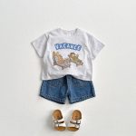 【90-150】Tシャツ レトロ クマ カジュアル トップス - 画像 (9)