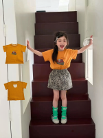 【90-140】半袖Ｔシャツorショートパンツ 女の子 カートゥーン レオパード