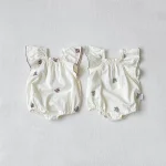 【66-90】ロンパース ベビー 女の子 フラワ刺繍 - 画像 (11)
