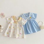 【73-120】ワンピース ベビー 女の子 可愛い セーラー - 画像 (2)