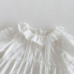 【66-90】ロンパース ベビー 女の子 ラウンドネック 刺繍 - 画像 (6)