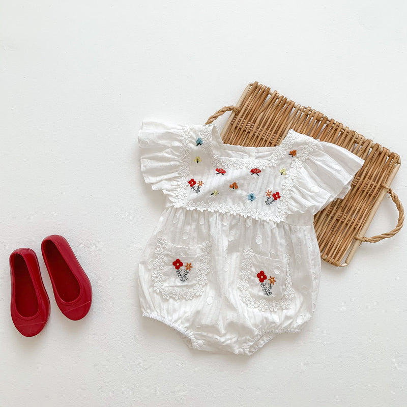 04_55bf0aed-8cb7-408b-abe9-b28899ae49c1.jpg 【66-100】ロンパース ベビー 女の子 花刺繍 スクエアネック - 画像 (1)