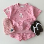 【73-100】セットアップ ベビー 半袖 可愛い くまさん - 画像 (5)