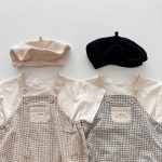 【66-90】セットアップ ベビー チェックサロペットロンパース&半袖Tシャツ - 画像 (10)