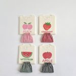 【80-130】セットアップ キッズ服 フルーツ柄 トップス＆チェックショートパンツ - 画像 (3)