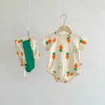 【66-90】ロンパース&帽子 ベビー キュート ウサギ にんじん柄 - 画像 (3)