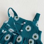 【66-100】セットアップ ベビー服 女の子 フラワーキャミトップス&ショートパンツ - 画像 (8)