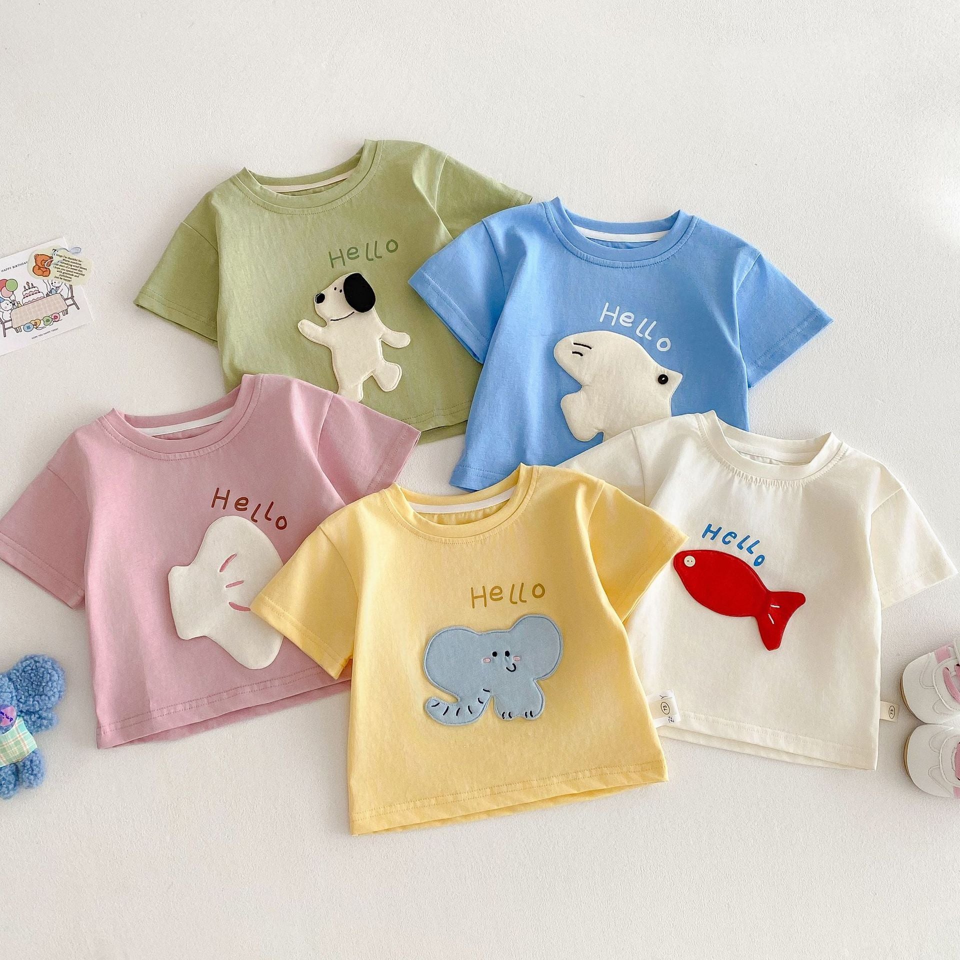 04_ffc6cdd7-7a02-47f8-b243-0046393935db.jpg 【73-120】半袖Tシャツ ベビー 男女兼用 可愛い カジュアル - 画像 (1)