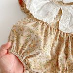 【66-90】ロンパース ビッグ襟 花柄 おしゃれ ベビー服 - 画像 (7)