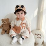 【66-90】カバーオール&バッグ ベビー クマ柄 ストライプ - 画像 (3)