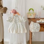 【66-90】ロンパース&帽子 ベビー服 女の子 レース 花柄 - 画像 (4)