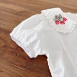 【73-100】サロペットロンパース&ブラウス ベビー いちご刺繍 スウィート - 画像 (8)
