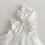 【66-90】ロンパースワンピース ベビー 女の子 フリルスリーブ チュール - 画像 (8)