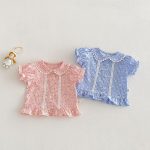 【73-120】シャツ or パンツ ベビー 女の子 小花柄 レース フリル - 画像 (5)