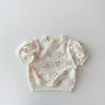 【73-120】セットアップ ベビー女の子 さくらんぼ Tシャツ＆ミニスカート - 画像 (6)
