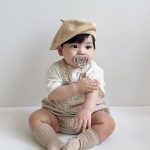 【66-90】セットアップ ベビー チェックサロペットロンパース&半袖Tシャツ - 画像 (5)