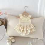 【66-90】セットアップ ベビー服 ノースリーブ フリル襟 トップス&スカートパンツ - 画像 (5)
