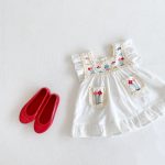 【66-100】ワンピース ベビー服 女の子 おしゃれ 刺繍 レース - 画像 (6)